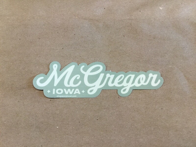 McGregor Iowa Sage &amp; Black Sticker
