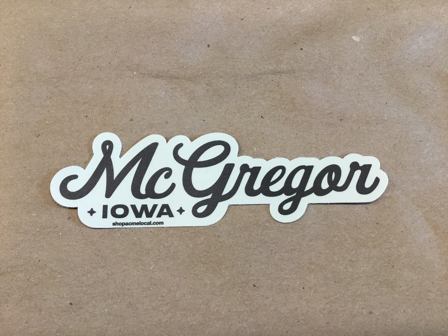 McGregor Iowa Black &amp; Cream Sticker