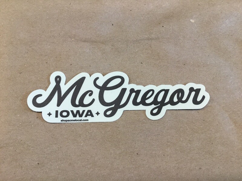 McGregor Iowa Black &amp; Cream Sticker