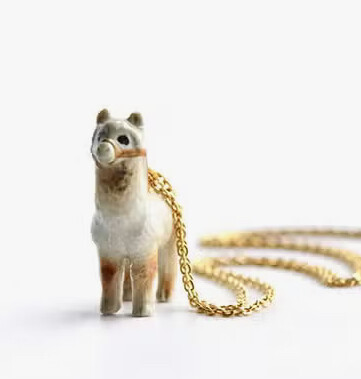 Alpaca “No Drama Llama” Porcelain Necklace