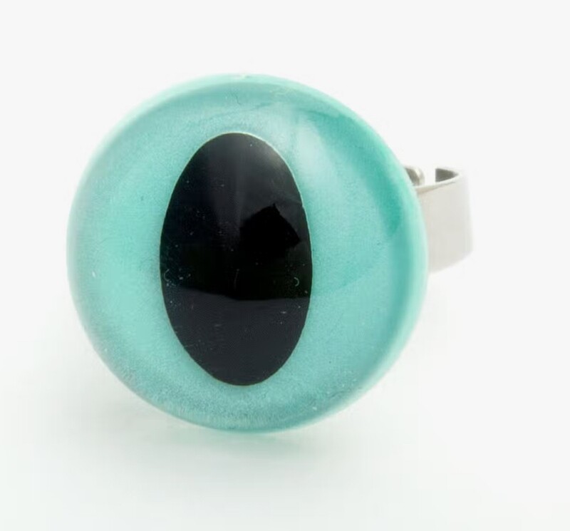 Blue Pearlescent Cat Eye Ring 