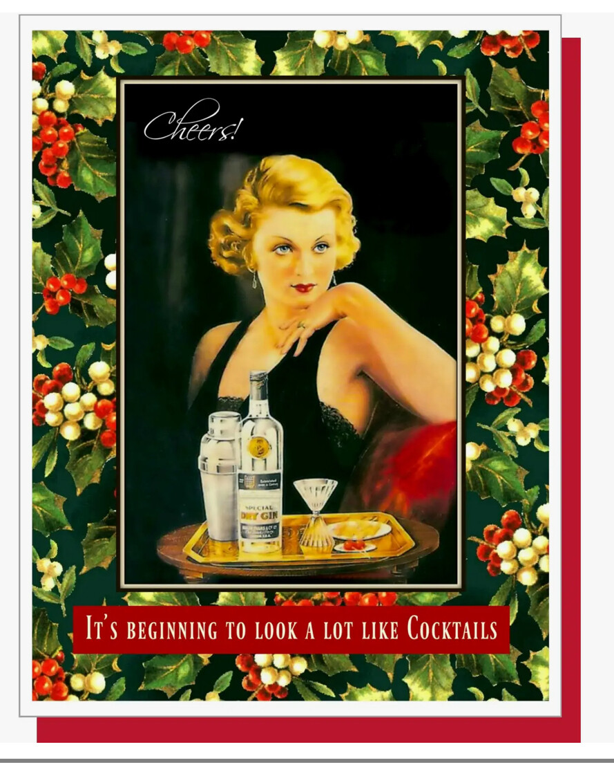 Beginning To Look Like Cocktails Christmas Card
