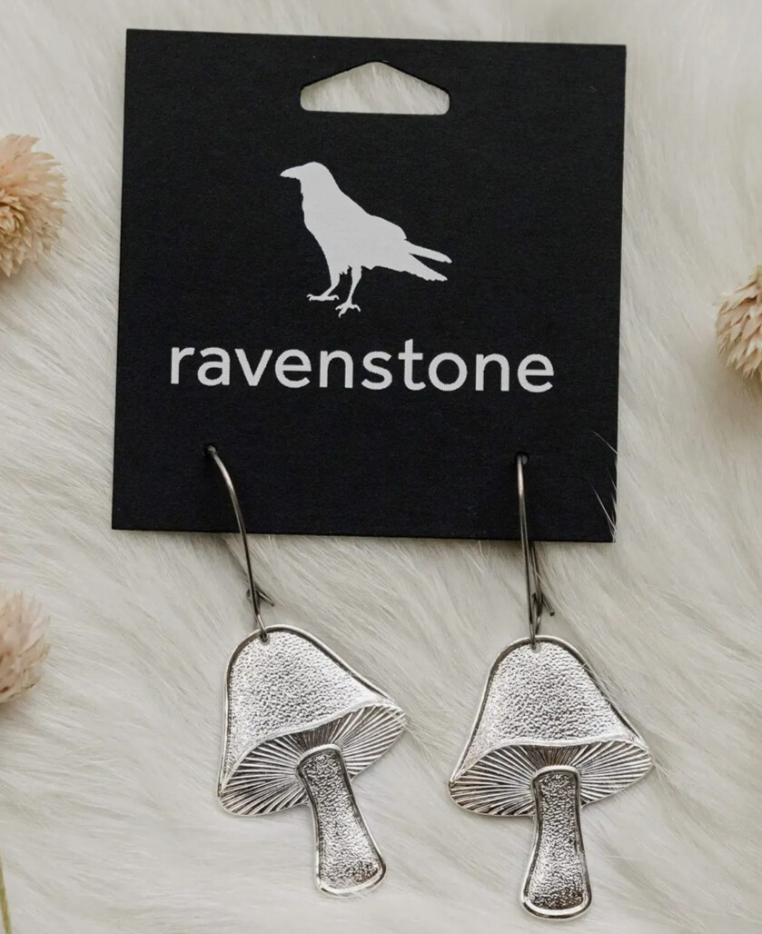 Silver Mushroom Earrings