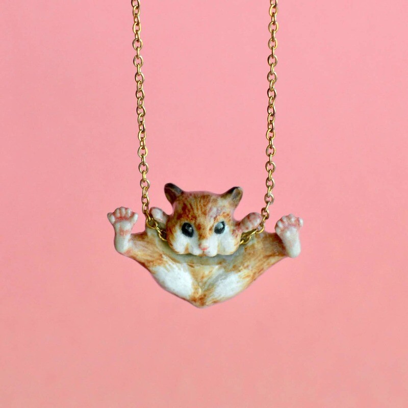 Hamster Porcelain Necklace