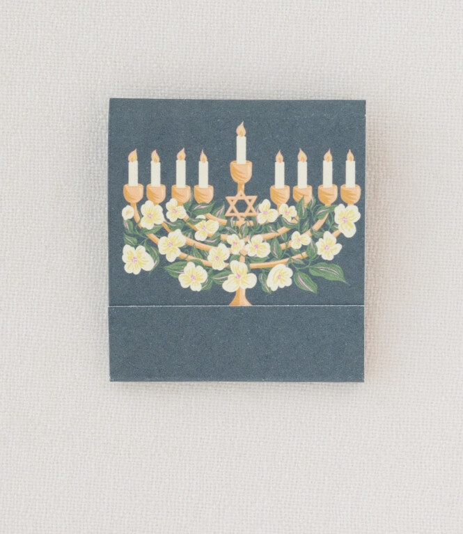 Floral Menorah Matchbook