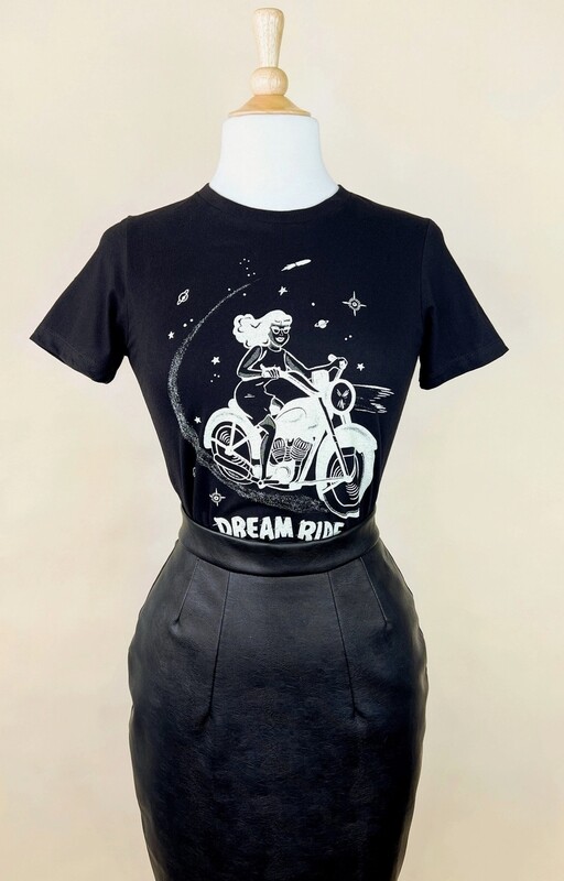 Dream Ride Fitted Tee in Black