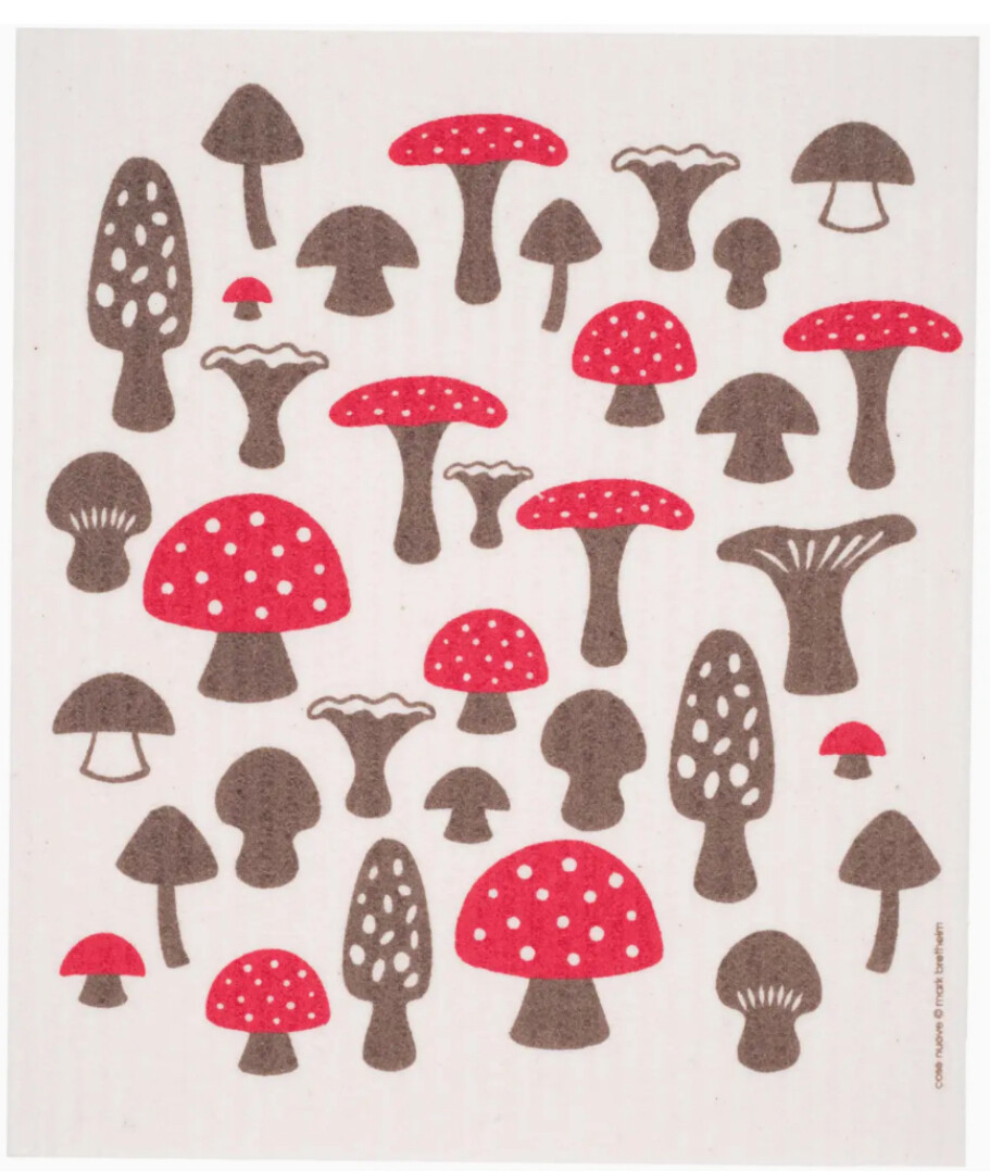 Mushrooms Cream Swedish Dishcloth