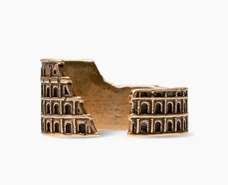 Roman Colosseum Ring - Antiqued Gold