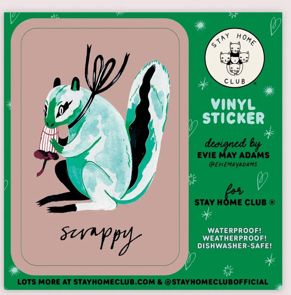 Scrappy Squirrel Vinyl Sticker