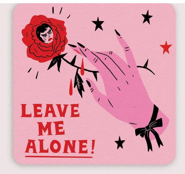 Leave Me Alone Pink Vinyl Sticker