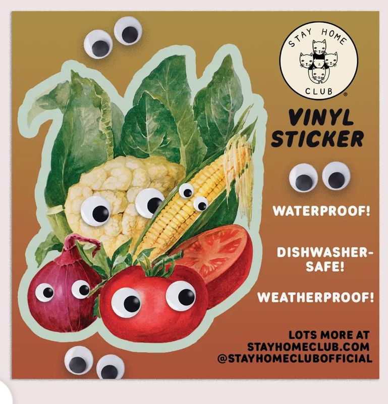 Googly Veg Vinyl Sticker