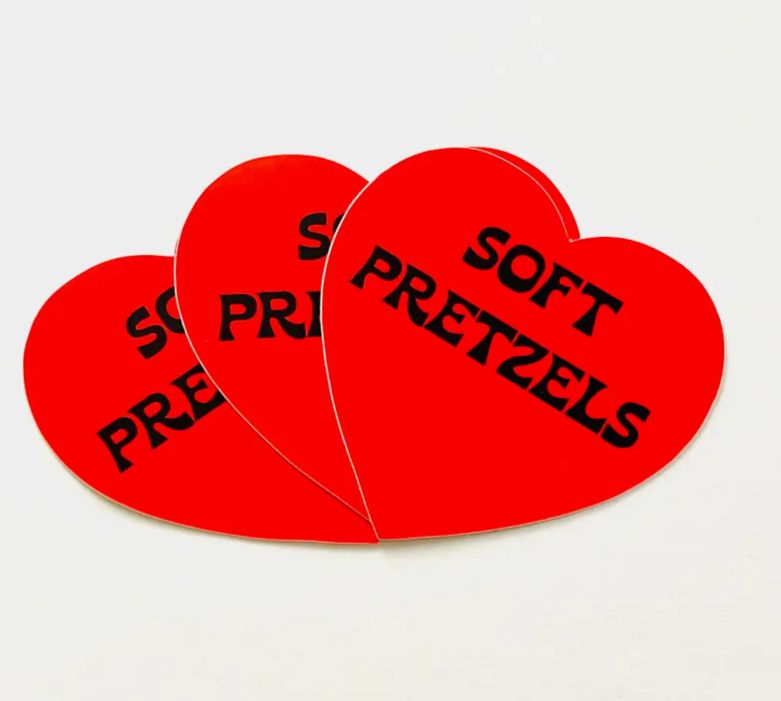 Soft Pretzels Heart Sticker