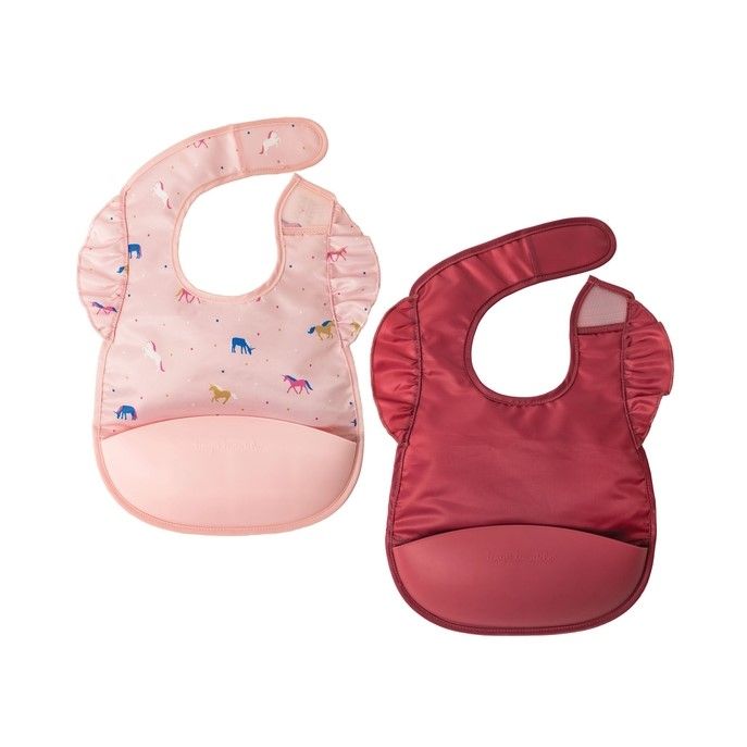 Mess-Proof Silicone Pocket Bibs Unicorn Confetti