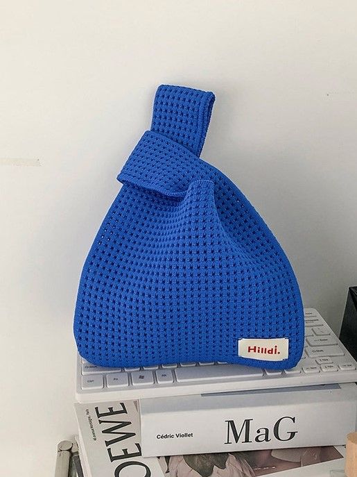 Hollow Woven Bag Royal Blue