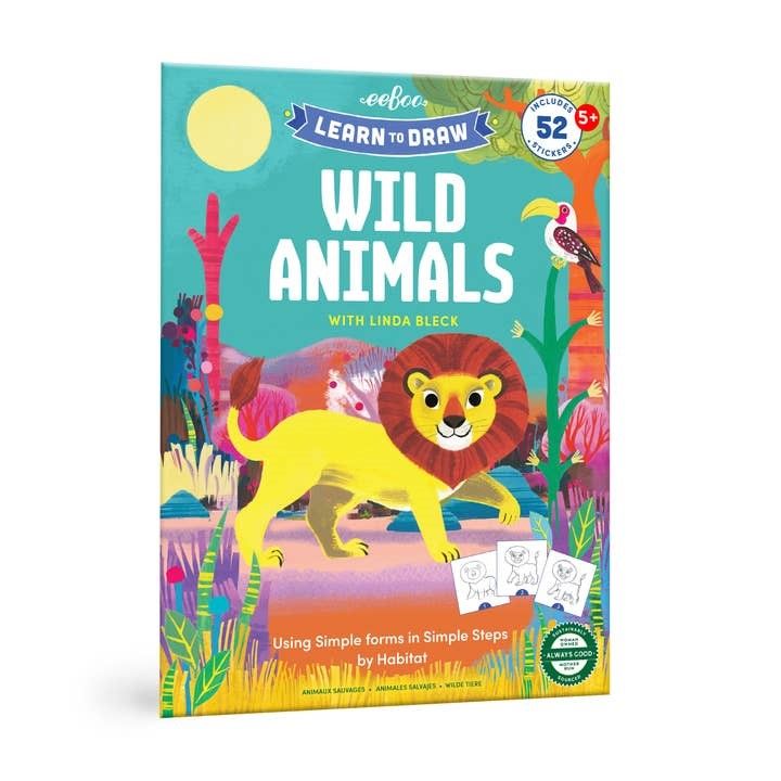 Eeboo Learn To Draw Wild Animals Book