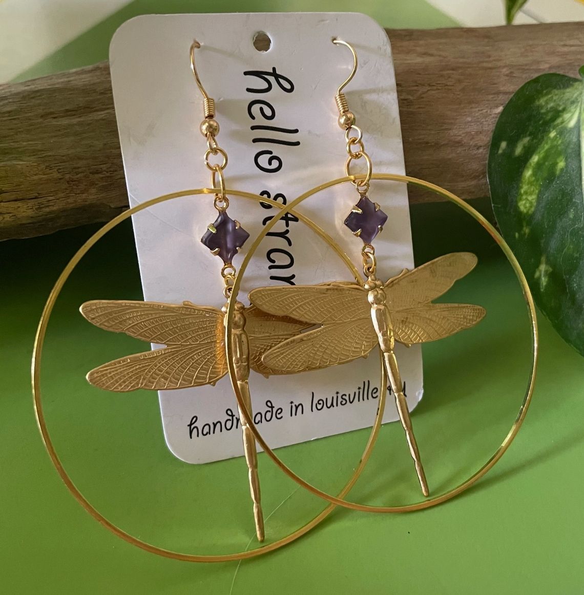 Amethyst Anax Junius Earrings