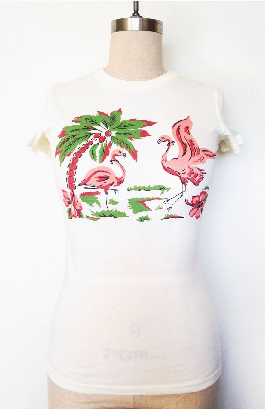 Pink Flamingo Fitted Tee