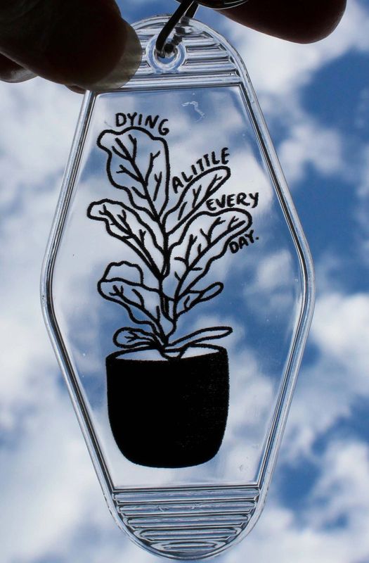 Dying A Little Everyday Acrylic Keychain 