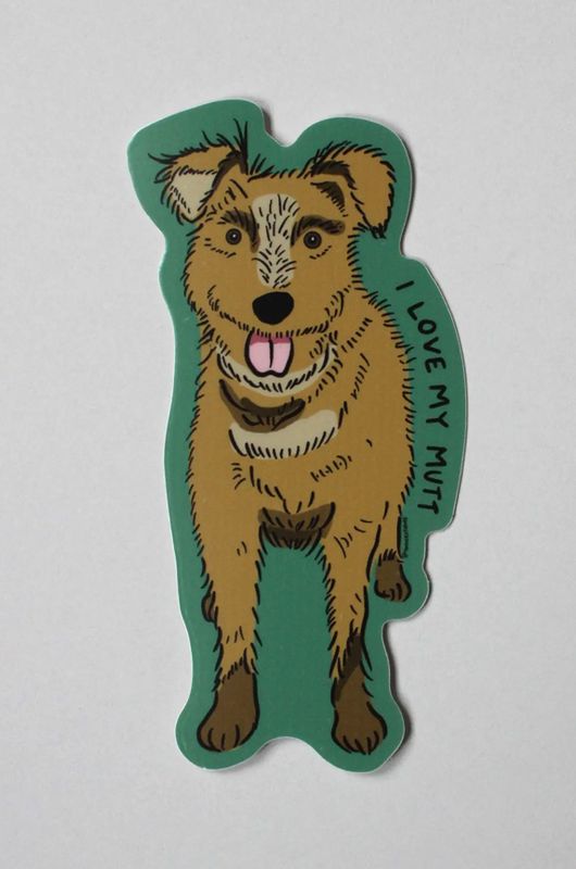 I Love My Mutt Sticker