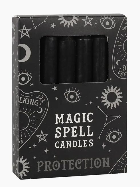&quot;Protection&quot; Magic Spell Black Candles Set of 12 