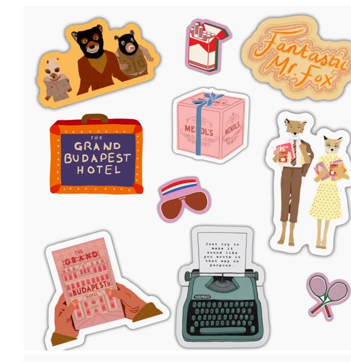 Wes Anderson 8 Sticker Set