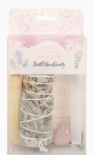 White Sage Smudge Kit With Rose Quartz