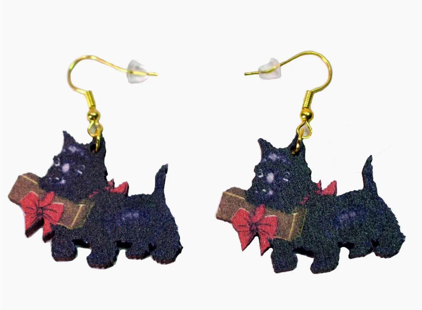 Christmas Scottie Dog Earrings