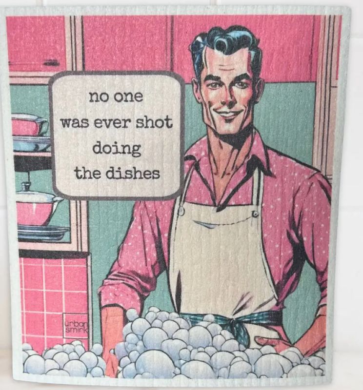 Shot Doing Dishes Swedish Dish Cloth