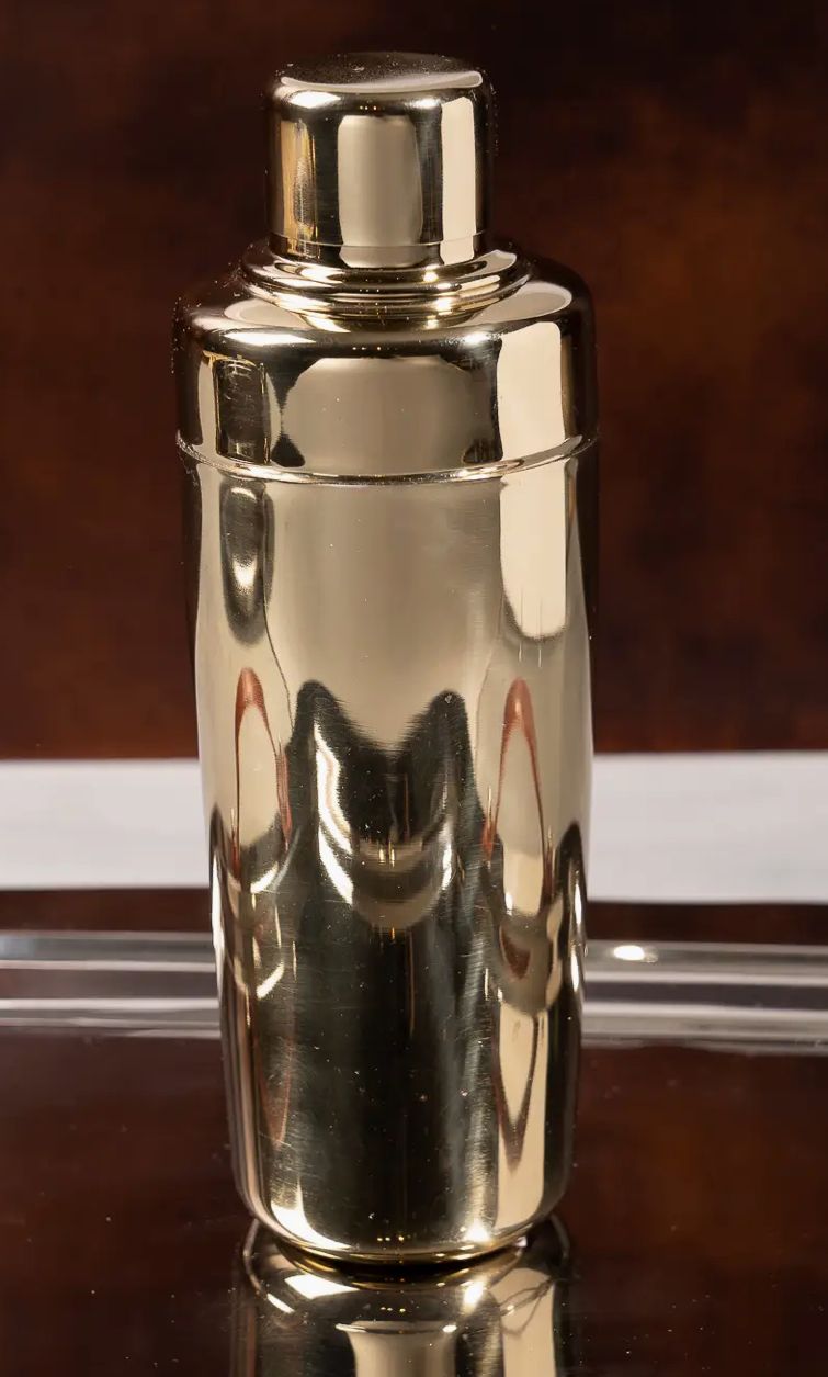Polished Gold Shaker W/Strainer