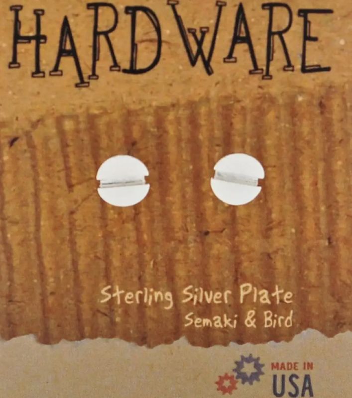 Hardware Flathead Screw Stud Earrings