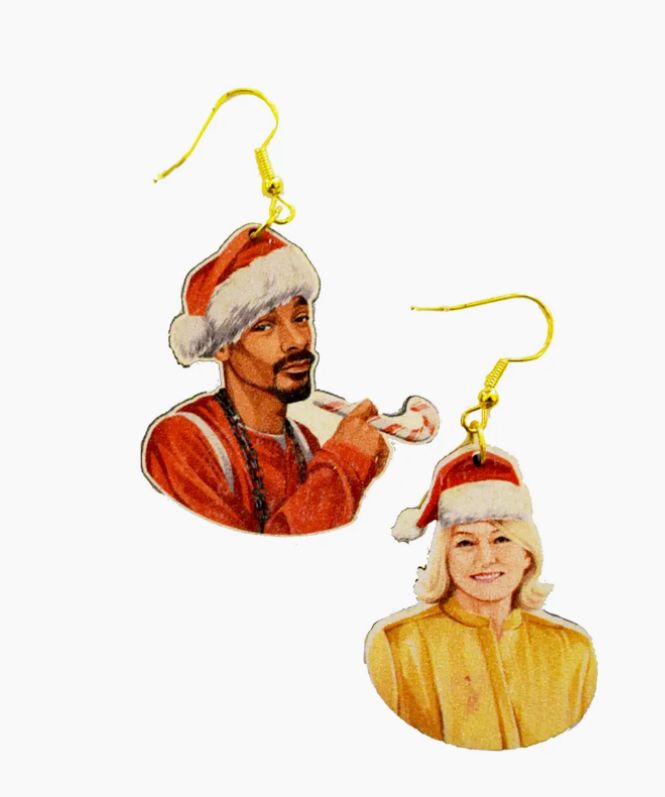 Snoop Dogg and Martha Christmas Earrings