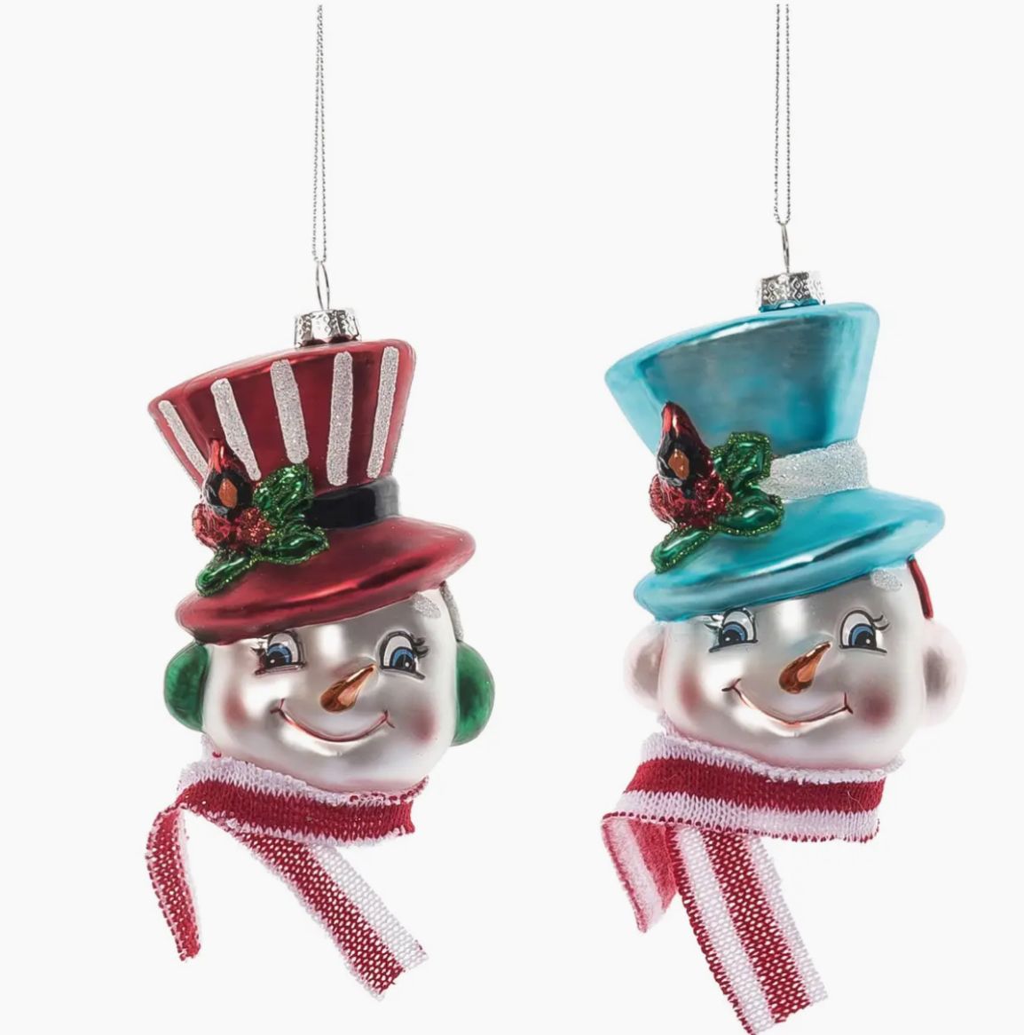 Snowman Glass Ornaments