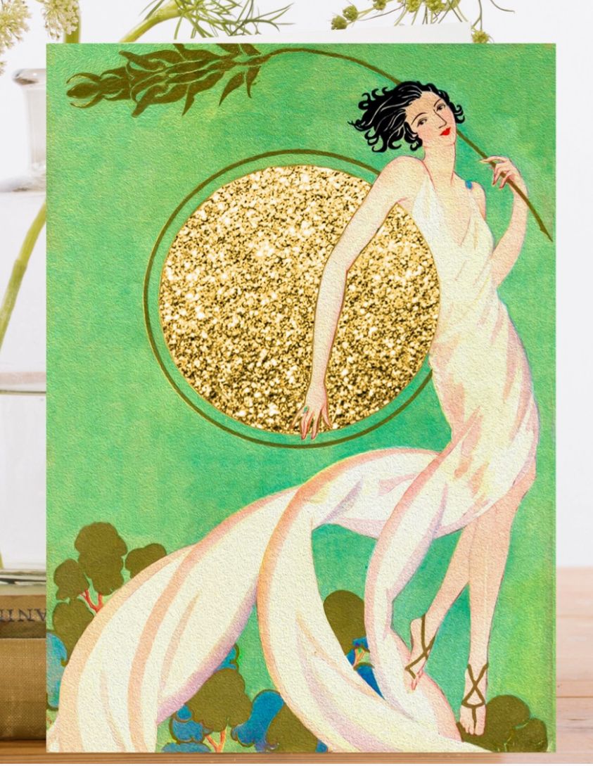 Golden Hand Glittered Greeting Card