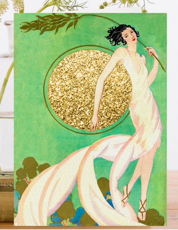 Golden Hand Glittered Greeting Card