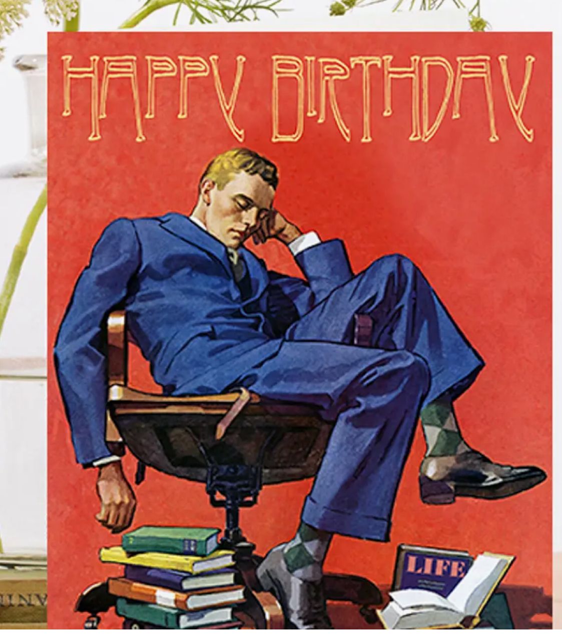Books Happy Birthday Card