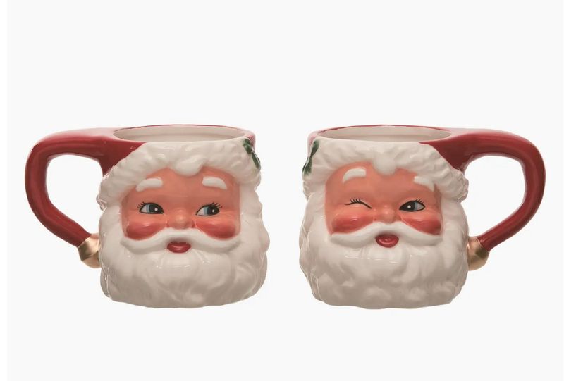 Red Santa Head Mug