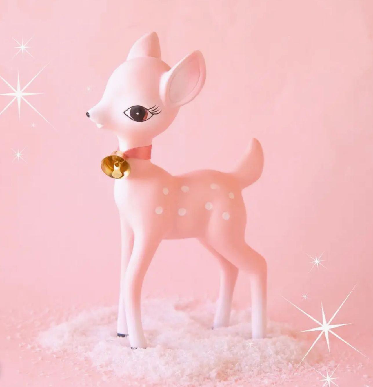 Holiday Retro Deer Figurine, Pink