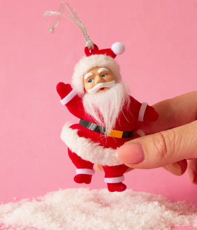 Retro Dancing Christmas Santa Ornament