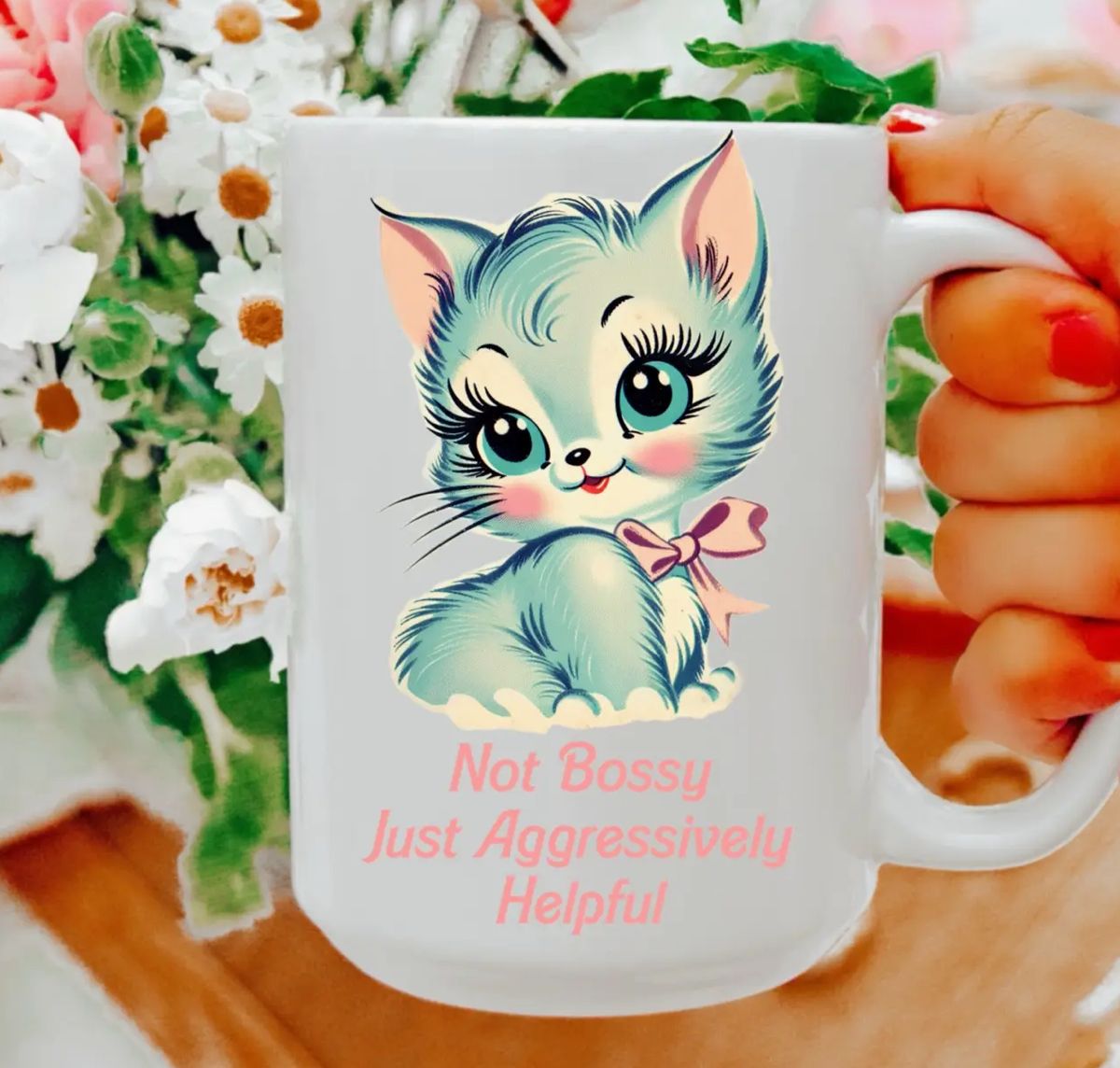 Just Aggressively Helpful Cat Mug