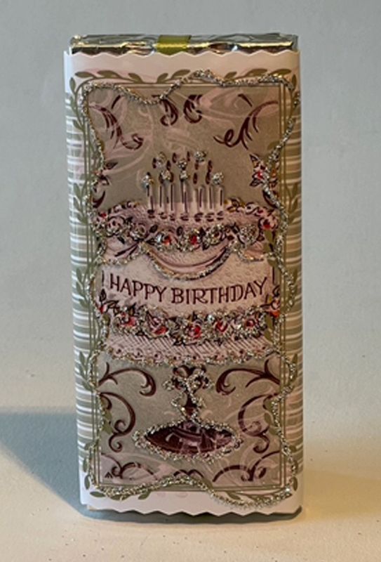 Happy Birthday Cake Green Milk Chocolate Bar
