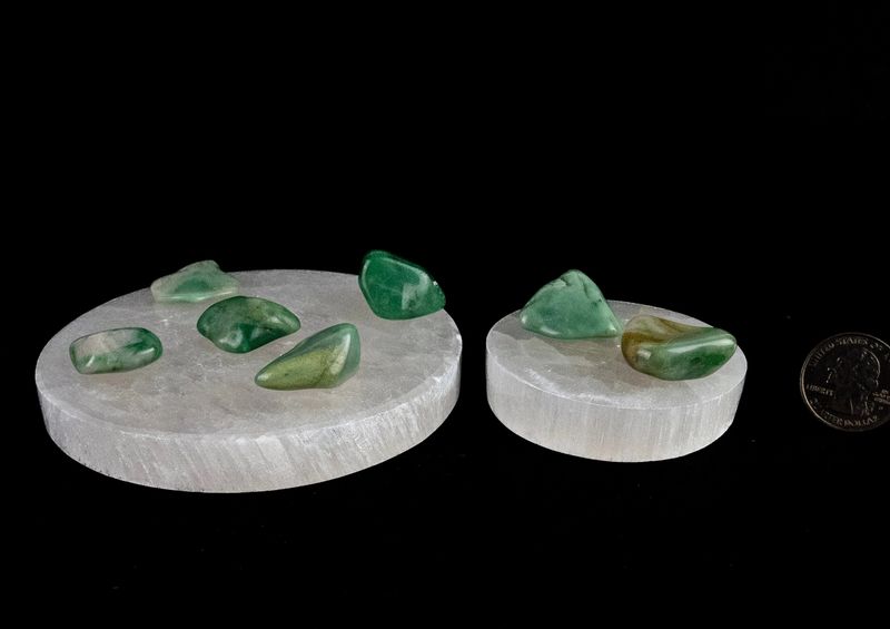 Selenite Round Charging Plate 10cm 