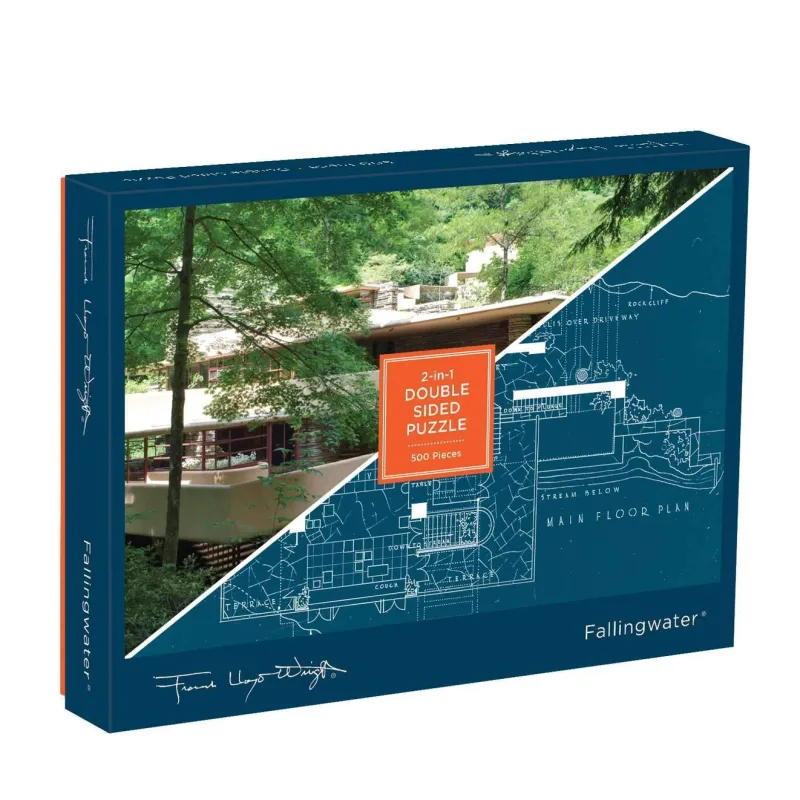 FL Wright Fallingwater 500 Piece Double-Sided Puzzle