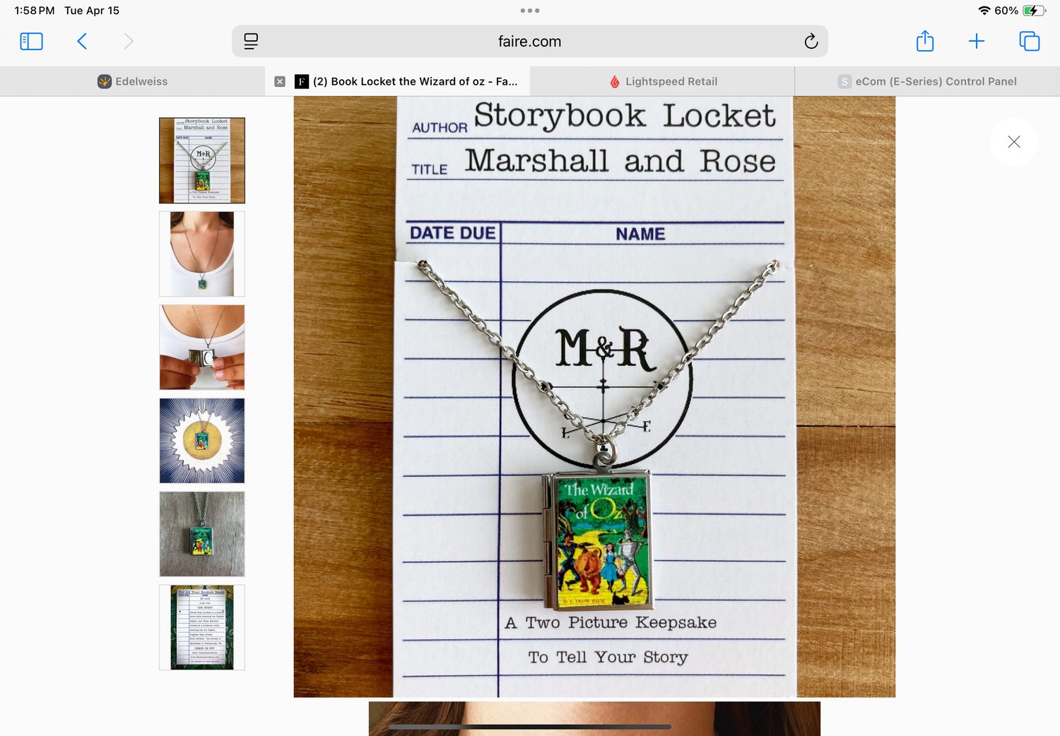 Book Locket The Wizard Of Oz - silver