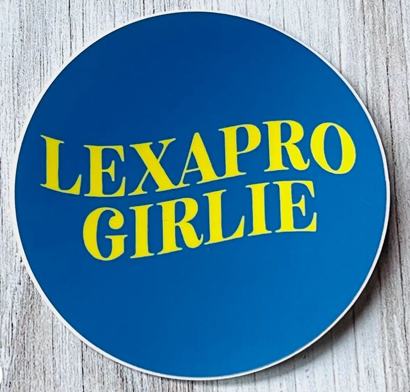 Lexapro Girlie Weather Resistant Sticker 3” 