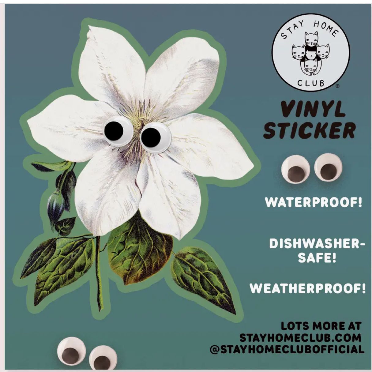Googly Clematis Vinyl Sticker