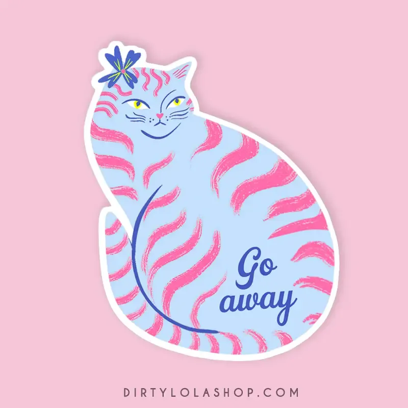Go Away Cat Sticker 