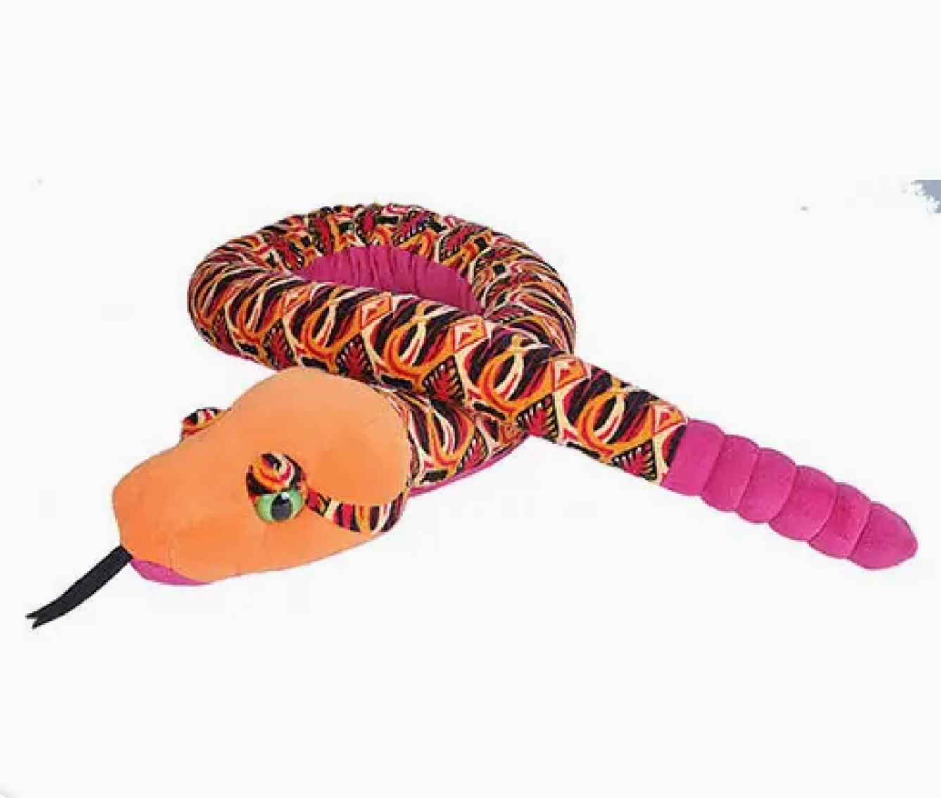 Snake Tribal Orange Stuffed Animal 54"