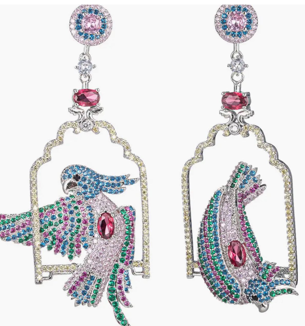Louise Singing Bird CZ Drop Earrings