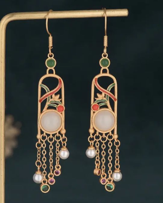 Enamel Lotus Melody Earrings