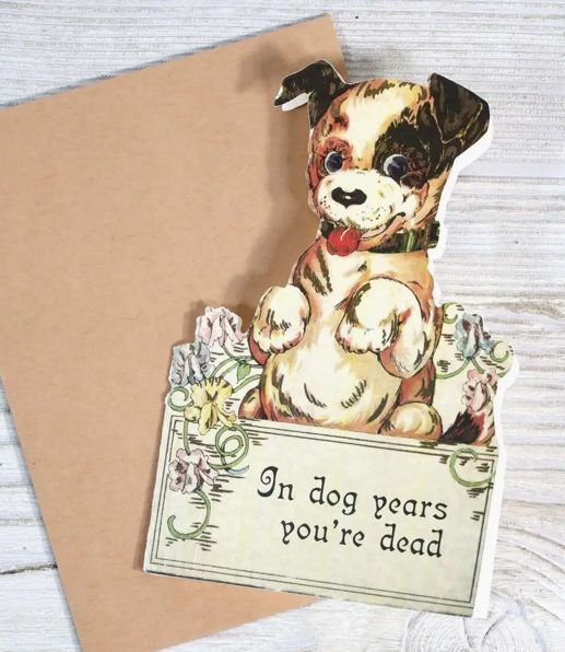 In Dog Years You’re Dead Funny Birthday Card 